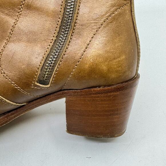 A.P.C. Rue Madame Paris Brown Leather Anna Cowboy Ankle Boots - Picture 12 of 14